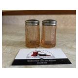 Pink Glassware Salt and Pepper