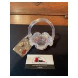 Fenton hobnail glass basket
