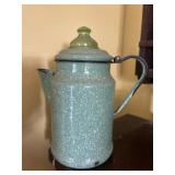 Enamel Green Coffee Pot with Uranium Top