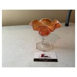 Fenton Marigold Carnival Glass Pedestal Dish