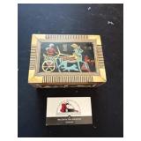 Egyptian box with misc jewelry