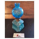 Onstage blue glass lamp