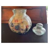 Glass button jar