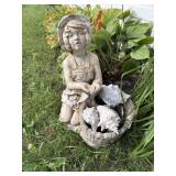 Cement statue Planter w/ shells