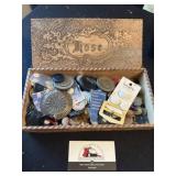 Vintage buttons in Hose box