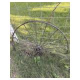Vintage metal spoked wheel