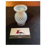Hobnail glass vase