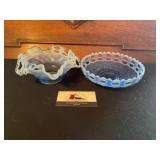 Blue basket glass dishes