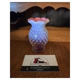 Fenton Cranberry Hobnail Bud Vase