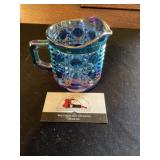 Blue irredentist glass dish