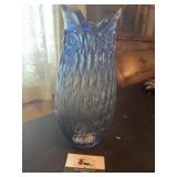 Blown glass owl vase