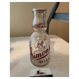 Simons Milk Glass Milk Bottle