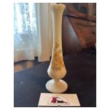 Hand painted Fenton bud vase