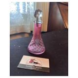 Pink cut glass decanter
