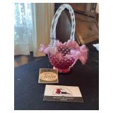 Fenton hobnail ruffle edge basket