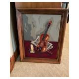 Framed sewn wall decor