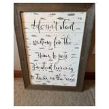 Framed barn board life lessons