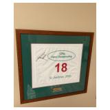 Framed Tiger Woods 2000 British Open Pin Flag