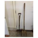 Shovel and fork