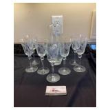Etched pitcher and stemware set
