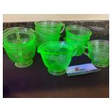 Uranium glass  cups/ mugs