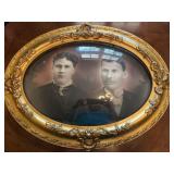 Vintage bubble glass framed  photo