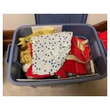 Tote of wrapping supplies