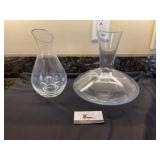 Glass pitcher and vase