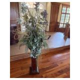 Metal plant stand with artificial plant