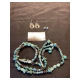 Earrings marked Mexico and turquoise jewelry