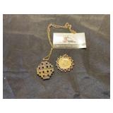 Necklace marked 1969 Israel and liberty coin