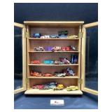 Hot wheels in display cabinet