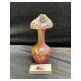End of day, vintage ruffled vase, confetti glass