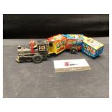 Vintage metal toy train