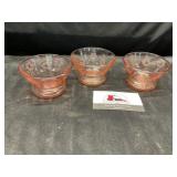 Pink depression glass goblets