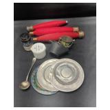 Vintage bobbins and antique collectibles
