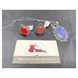 Size 9 Red Voral, Sun Stone Blue Lapis