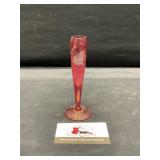 Cranberry glass vase