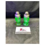 Uranium glass Salt and pepper shakers