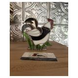 Stained glass rooster votive holder