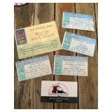 Vintage concert ticket stubs