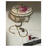 Trinket box and misc jewelry