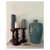 Candlesticks and vase