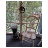 Barn pulley, chair, heater