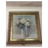 Large framed floral art
