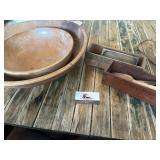 Primitive dough bowls and paddles