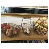 Primitive baskets with decor