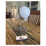 Antique Bellova brass lamp with Rose shaped bulb