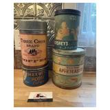 Vintage metal cans