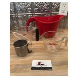Mixing bowl and measuring cups